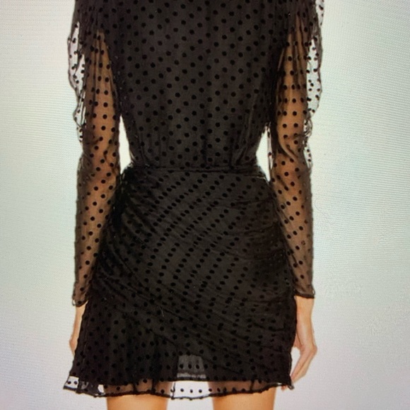 IRO Callagan Asymmetrical Ruffle Silk Mini Dress NWT Size 34, Polka dots - Picture 3 of 10